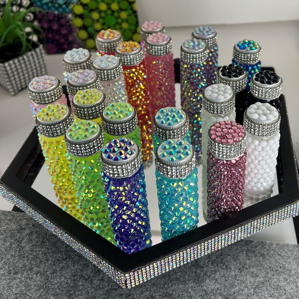 ✨ Bling Bedazzled Rhinestone Glass Stash Bottle ✨